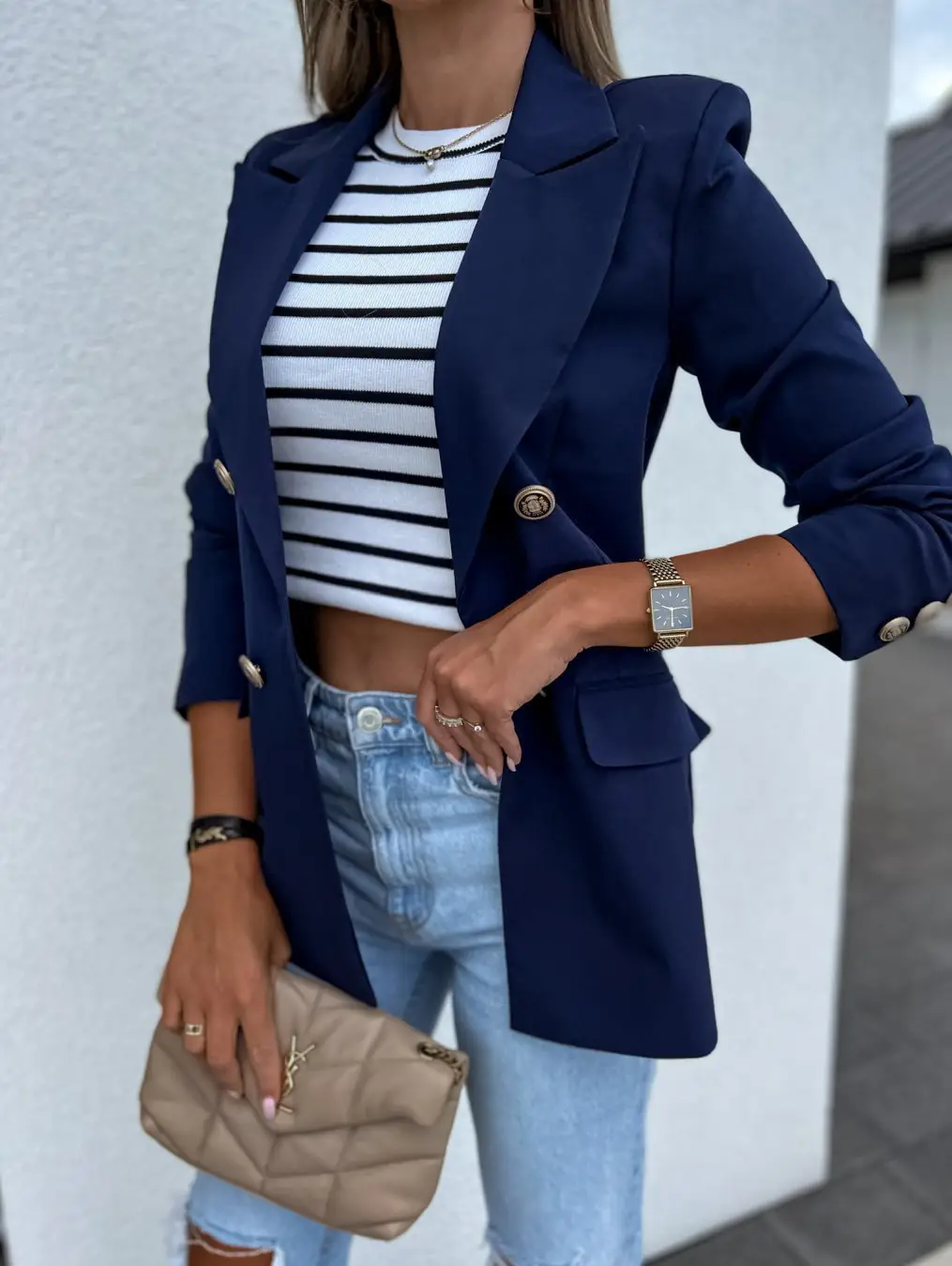 2024 Pink Lapel Double Breasted Suit Jacket for Women — feature 16
