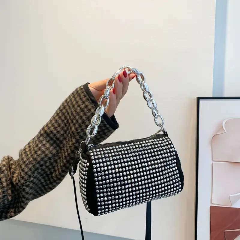 Korean Style Chain Rhinestone Crossbody Bag