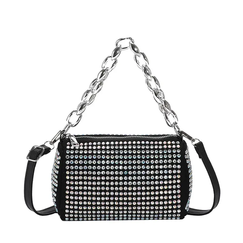 Korean Style Chain Rhinestone Crossbody Bag