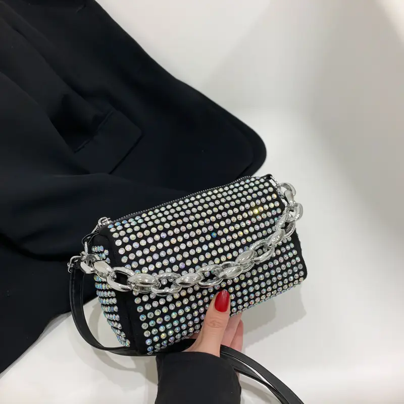 Korean Style Chain Rhinestone Crossbody Bag