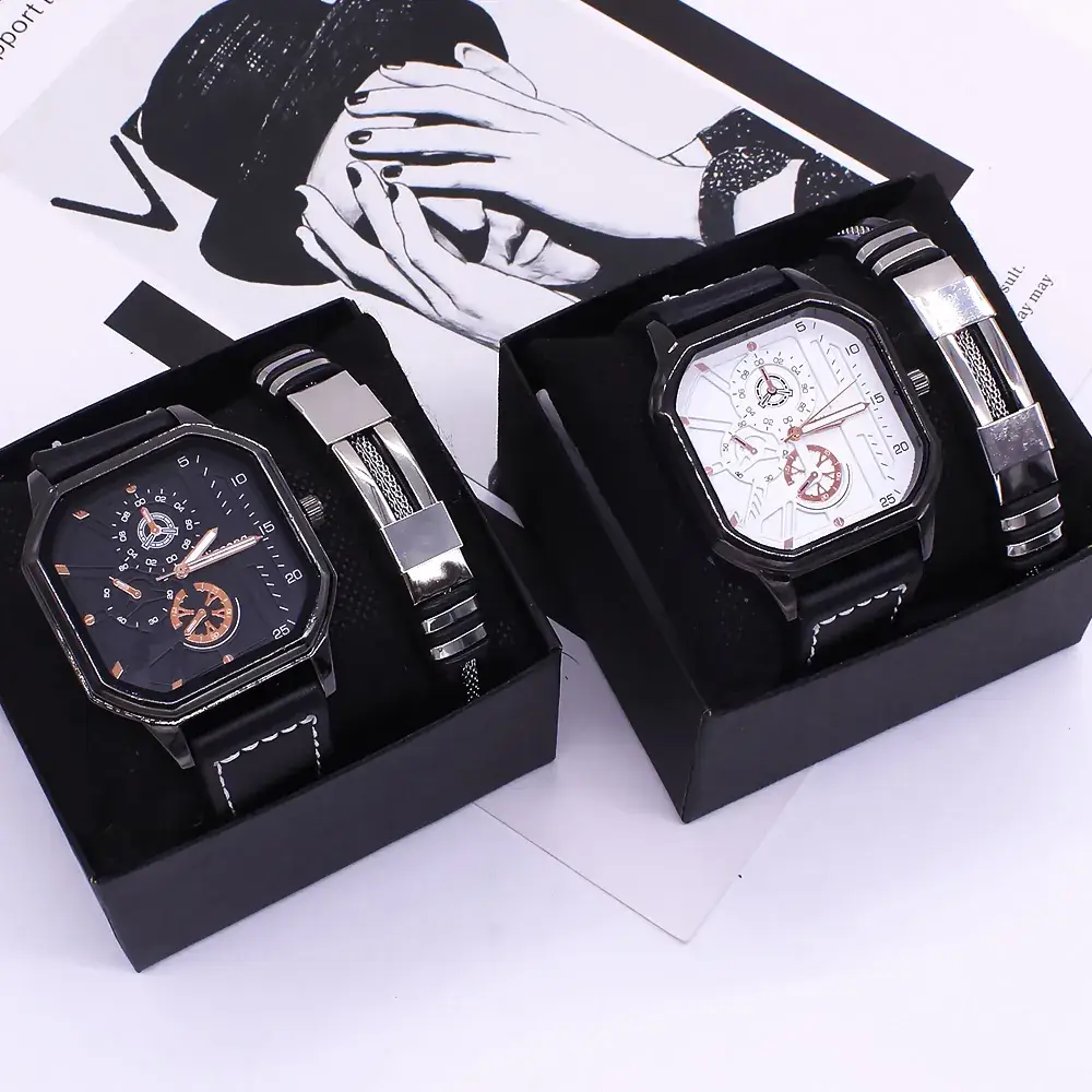 Men's Stainless Steel Watch with Black Dial & Bracelet - Image 4