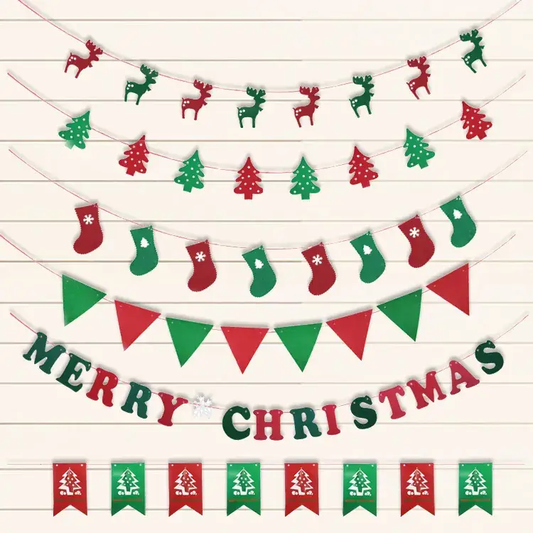 Christmas DIY Letter Flag Non-Woven Triangle Decoration - Image 8