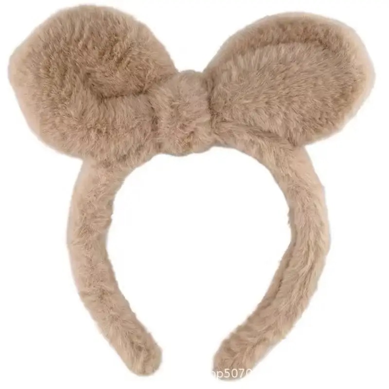 Plush Bear Ear Hairband with Fur Cap for Women - Image 7
