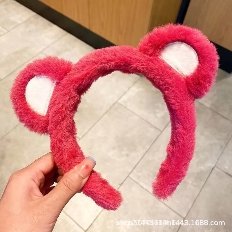 Plush Bear Ear Hairband with Fur Cap for Women - Image 2