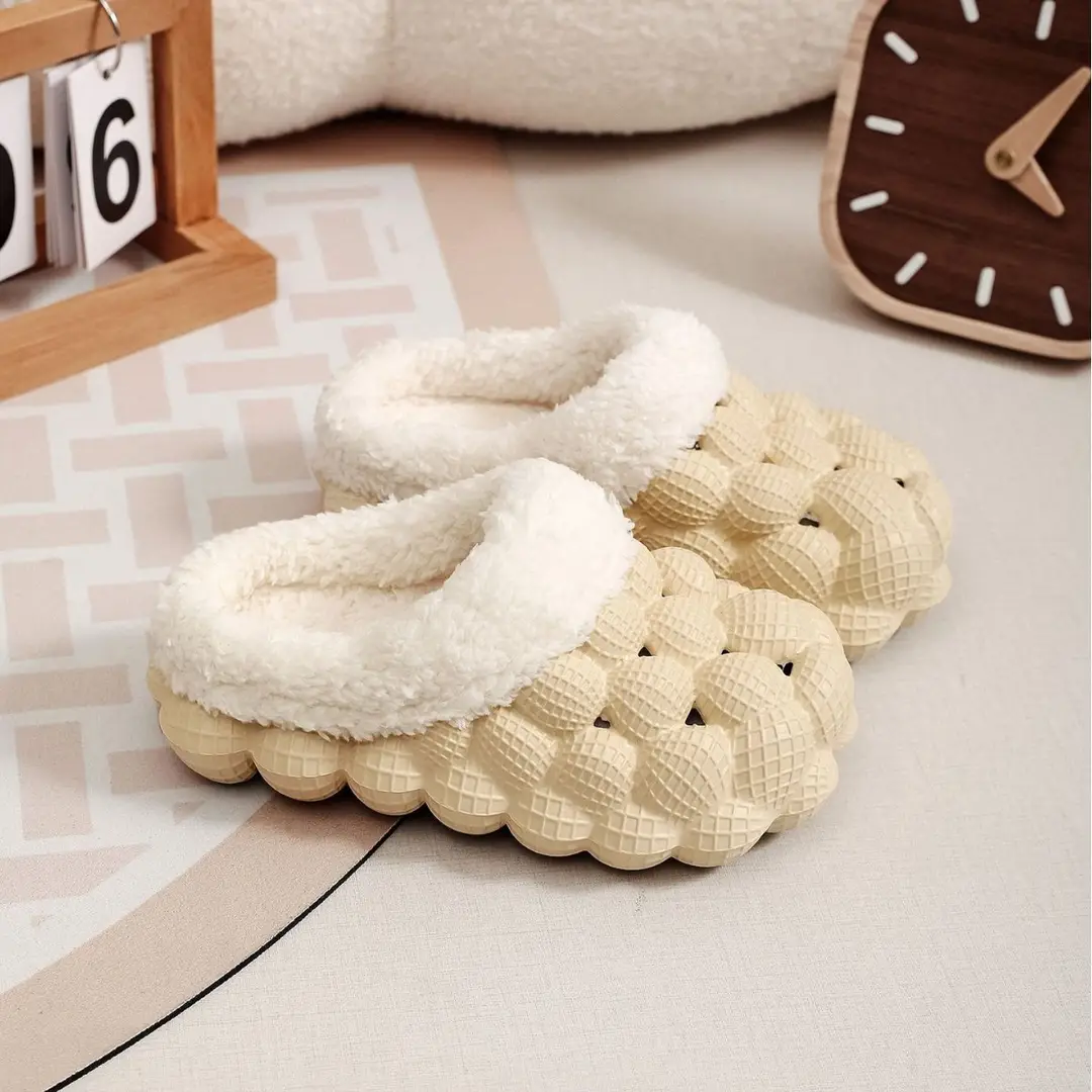 Cotton Slippers Wholesale Winter Non-Slip Couple Style Cotton Slippers Women's Outer Wear Furry Household Indoor Bag Heel Men's and Women's Cotton