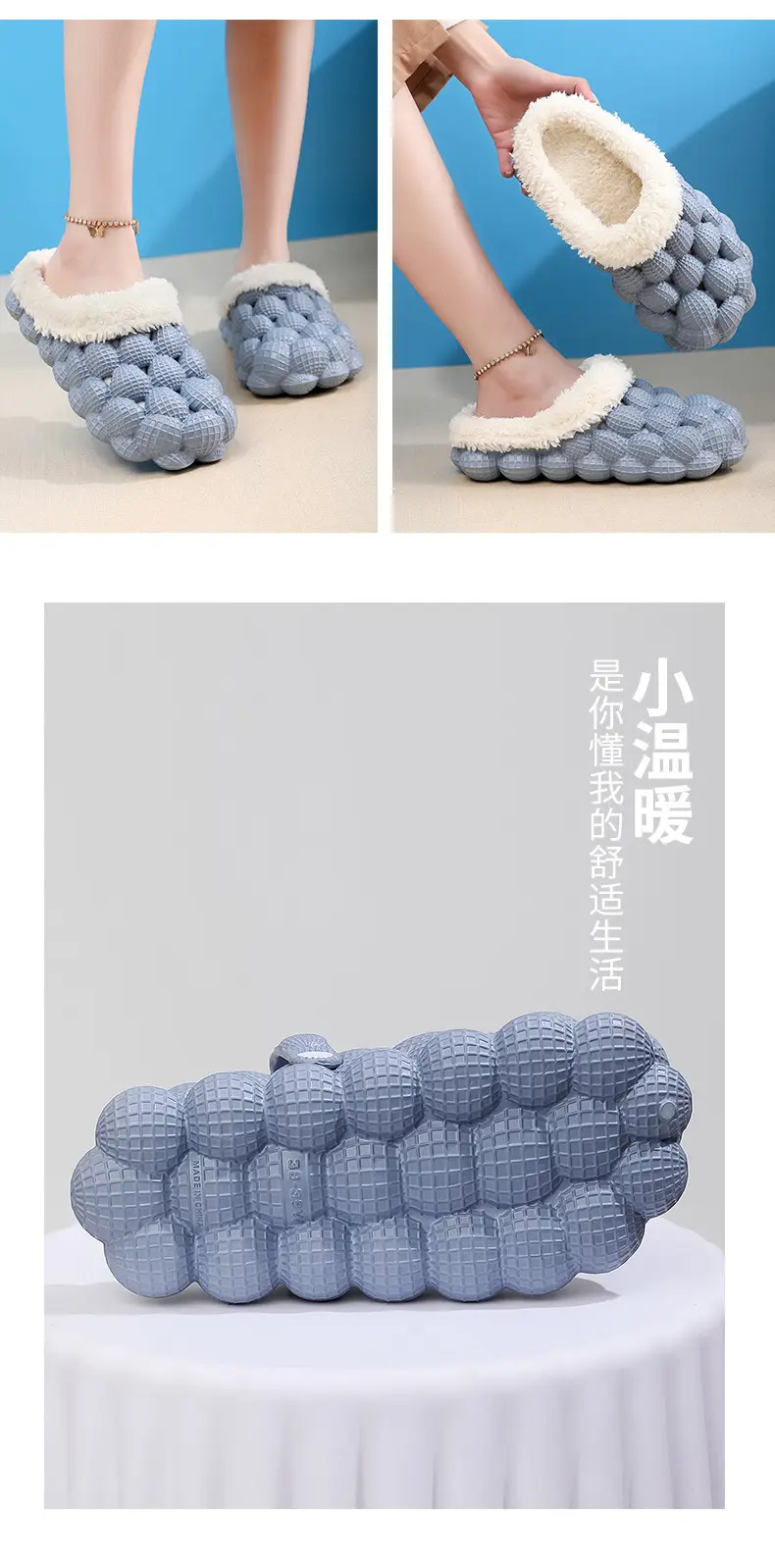 Cotton Slippers Wholesale Winter Non-Slip Couple Style Cotton Slippers Women's Outer Wear Furry Household Indoor Bag Heel Men's and Women's Cotton — feature 16