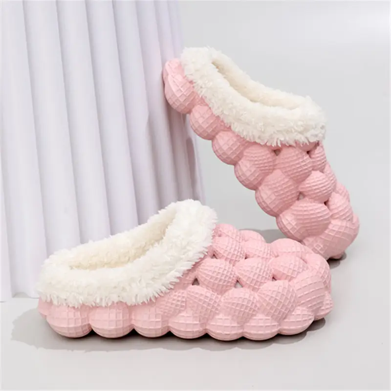 Cotton Slippers Wholesale Winter Non-Slip Couple Style Cotton Slippers Women's Outer Wear Furry Household Indoor Bag Heel Men's and Women's Cotton