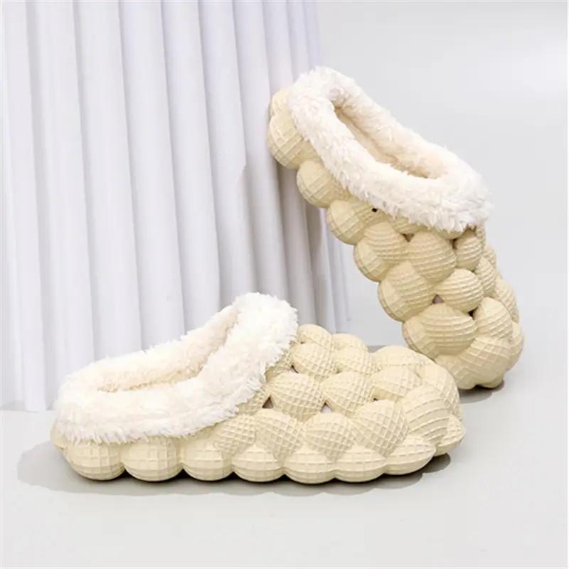 Cotton Slippers Wholesale Winter Non-Slip Couple Style Cotton Slippers Women's Outer Wear Furry Household Indoor Bag Heel Men's and Women's Cotton
