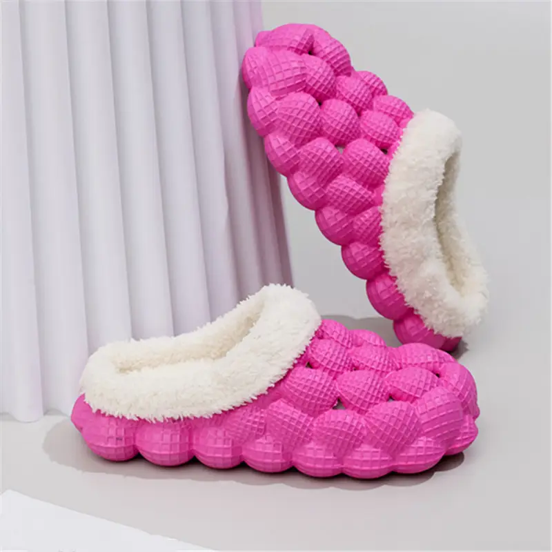 Cotton Slippers Wholesale Winter Non-Slip Couple Style Cotton Slippers Women's Outer Wear Furry Household Indoor Bag Heel Men's and Women's Cotton