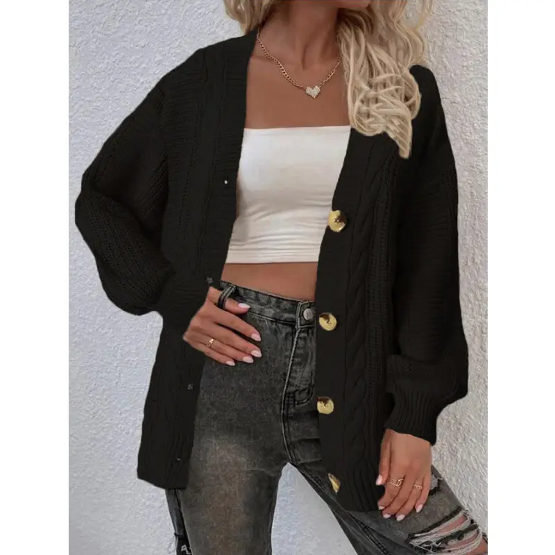 Pink Knitted Women's Sweater Jacket 2023 - Image 2