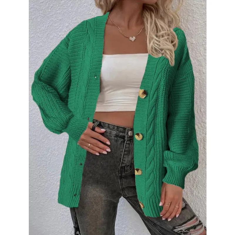 Pink Knitted Women's Sweater Jacket 2023 - Image 6