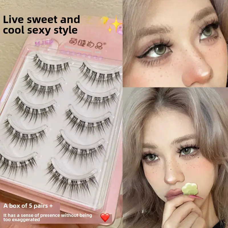 Airy Sunflower Fairy False Eyelashes Transparent Thin Stem M08