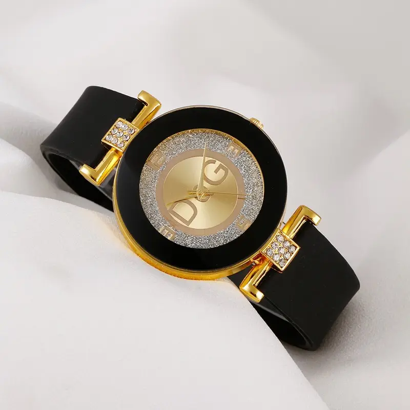 Women's DQG Diamond Watch White Silicone Strap - Image 4