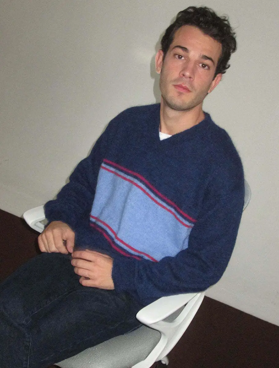 2022 V-Neck Knitted V-Neck Sweater Green Striped