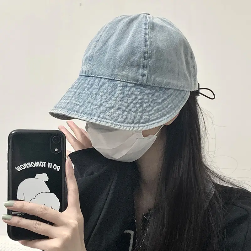 Women's Light Blue Duck Hull Cowboy Hat with Face Cover