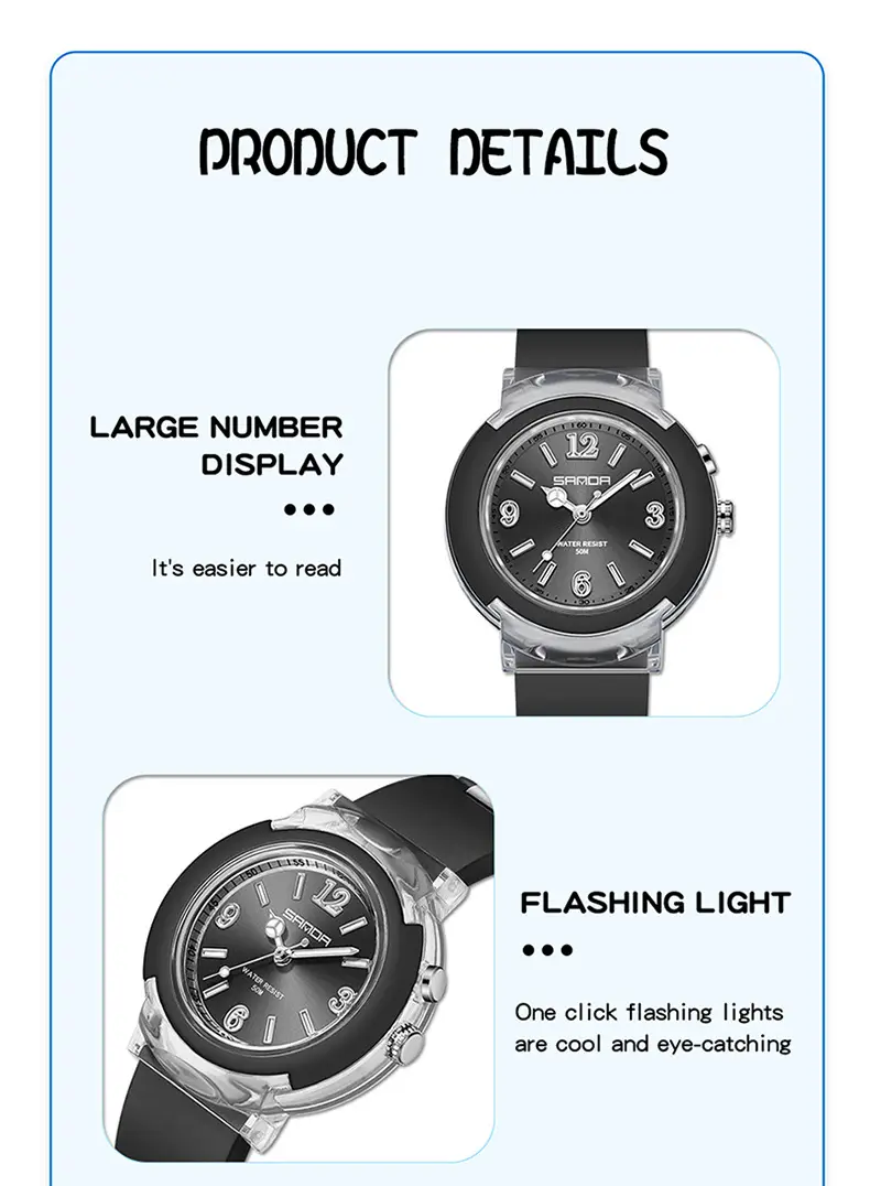 Sanda Green LED Watch with Multi Language Display — feature 36