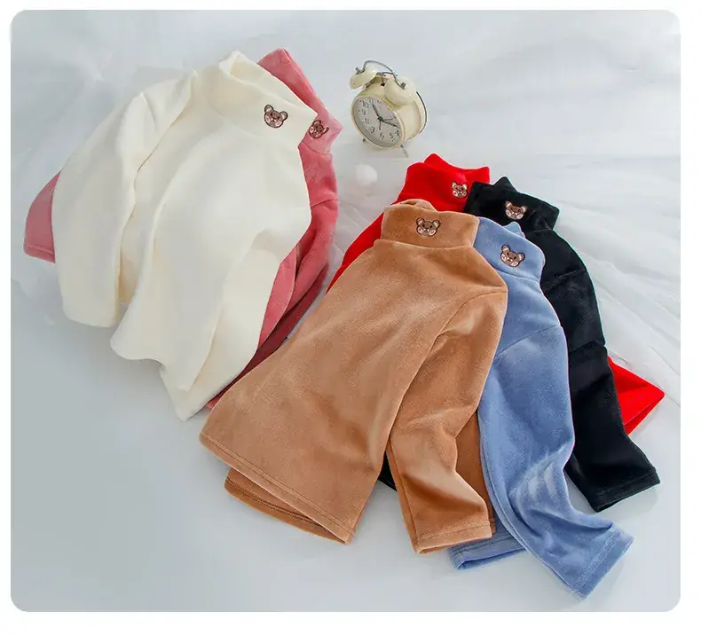 Baby Fleece Lined Half Collar Shirt Pink — feature 14