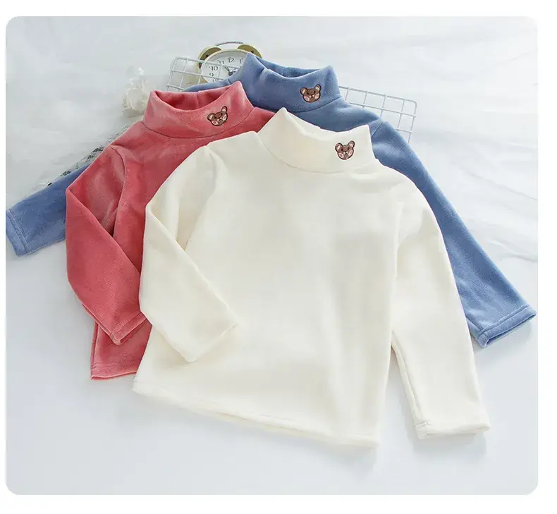 Baby Fleece Lined Half Collar Shirt Pink — feature 16
