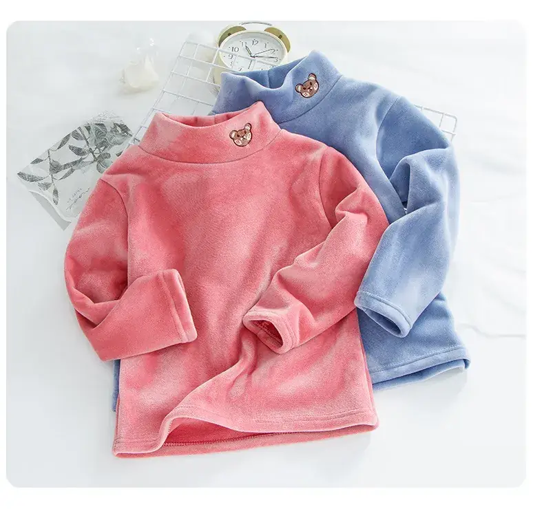 Baby Fleece Lined Half Collar Shirt Pink — feature 18