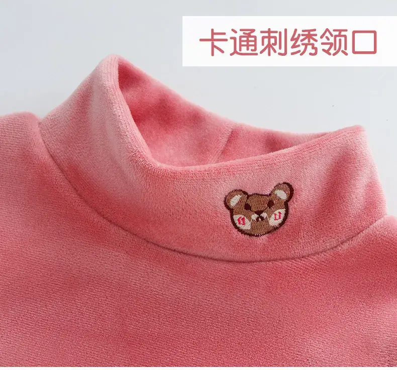 Baby Fleece Lined Half Collar Shirt Pink — feature 8