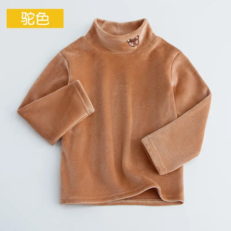 Baby Fleece Lined Half Collar Shirt Pink
