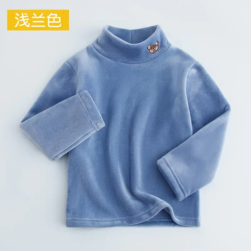 Baby Fleece Lined Half Collar Shirt Pink