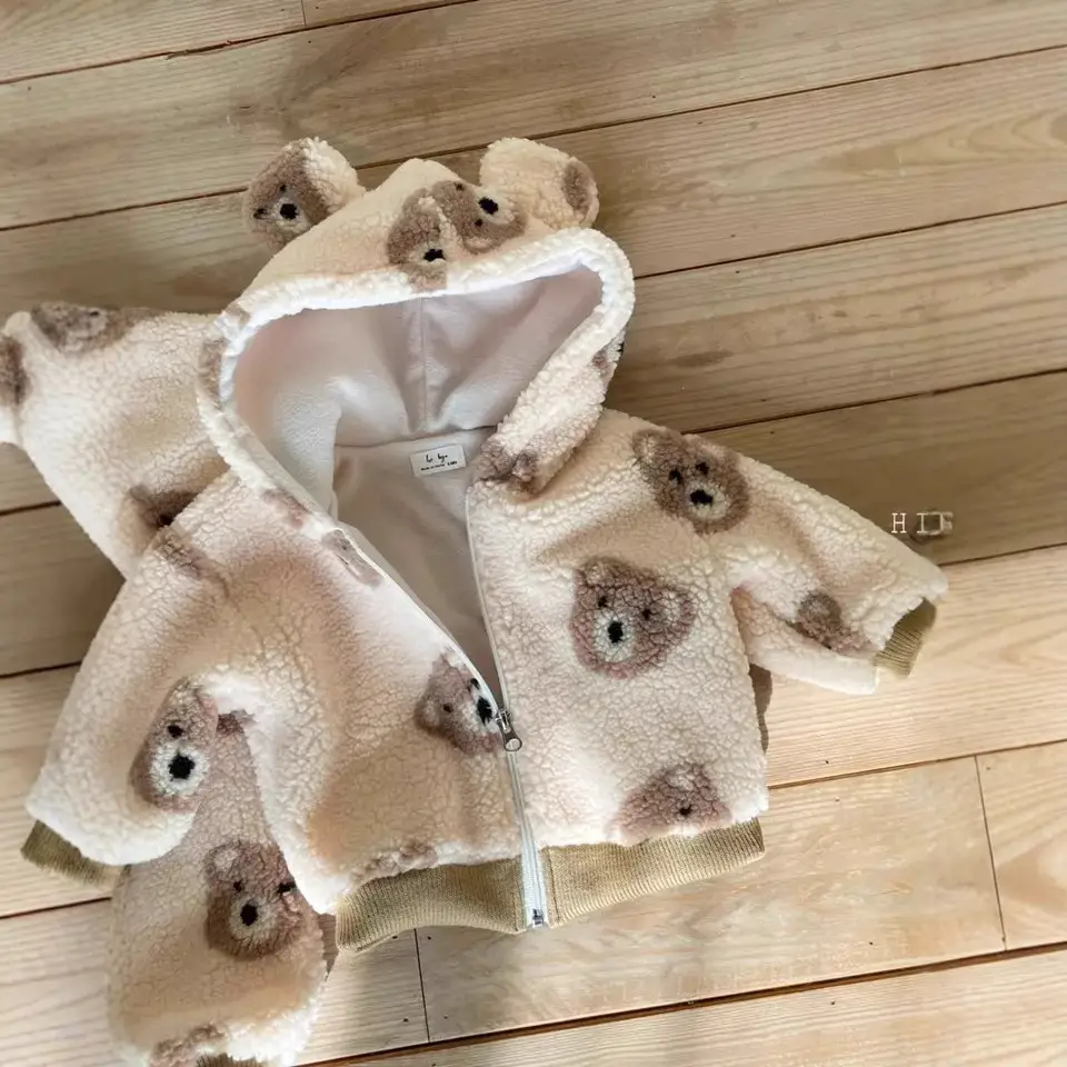 Baby Bear Head Plush Hooded Sweater Set for Boys Winter - Image 5
