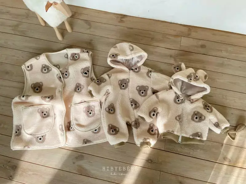 Baby Bear Head Plush Hooded Sweater Set for Boys Winter — feature 2