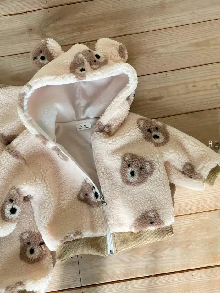 Baby Bear Head Plush Hooded Sweater Set for Boys Winter — feature 6