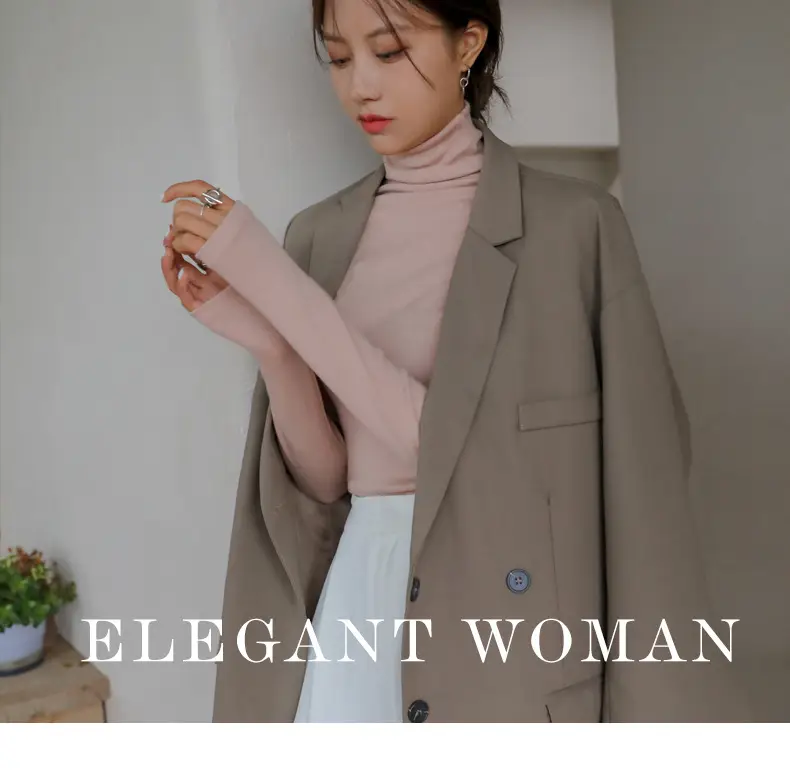 Women Blue Velvet Turtleneck Shirt Autumn Winter — feature 33