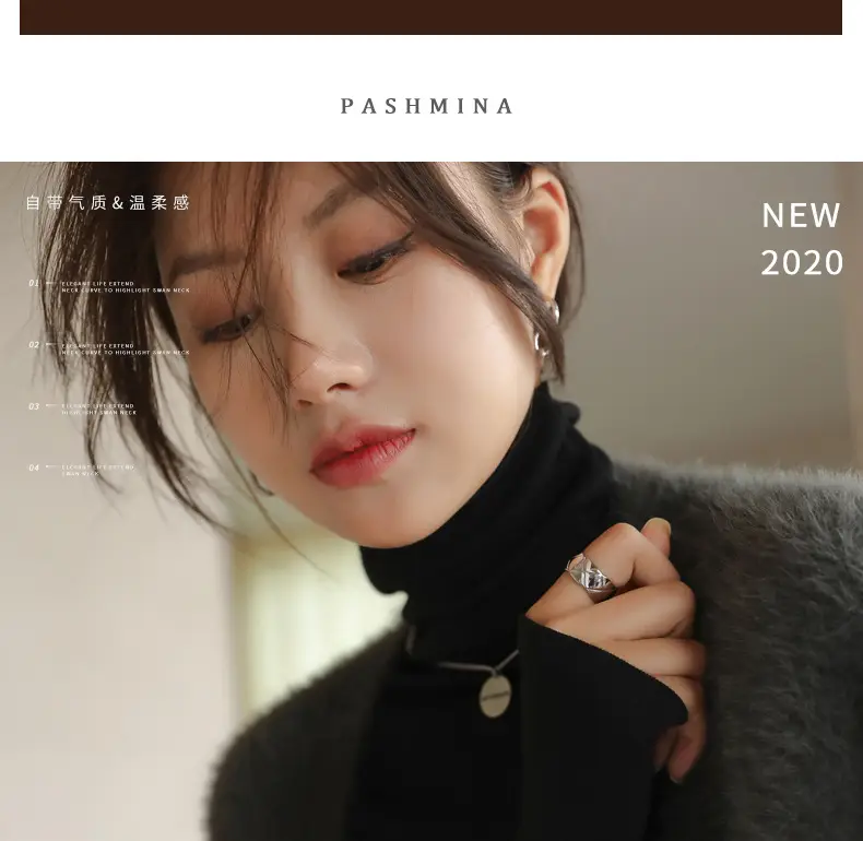 Women Blue Velvet Turtleneck Shirt Autumn Winter — feature 7
