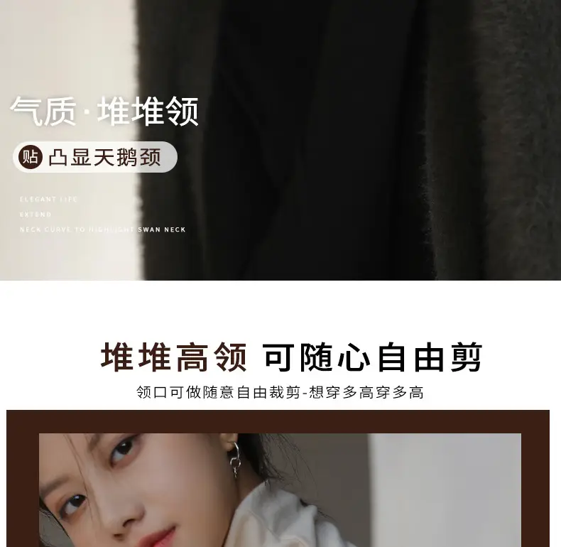 Women Blue Velvet Turtleneck Shirt Autumn Winter — feature 8