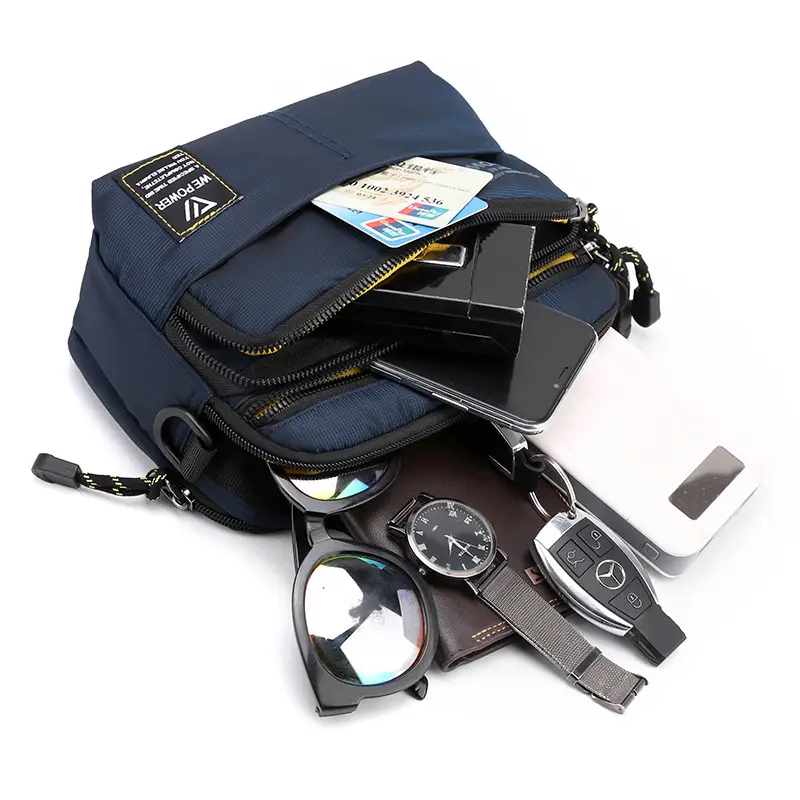 New Men's Crossbody Bag Fashionable Simple Shoulder Bag Sports Waist Bag Outdoor Multifunctional Belt Hanging Bag Mobile Phone Bag