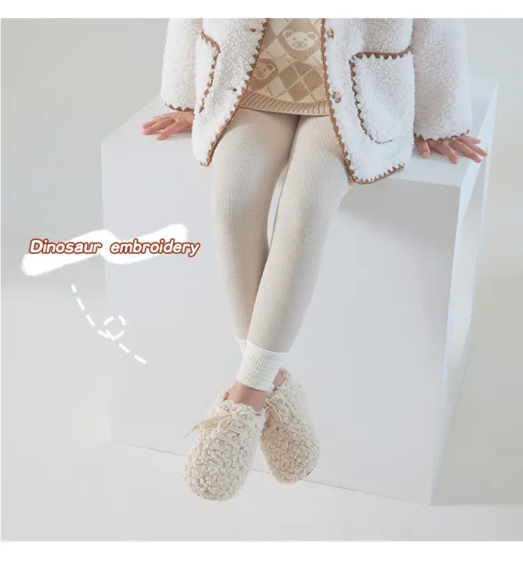 Children's Velvet Leggings Winter Warm Striped Cotton — feature 9