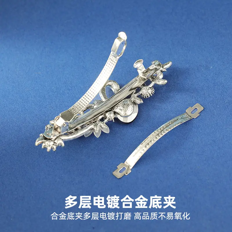 Crystal Flower Hair Clip for Women Elegant Spring Ponytail - Image 6