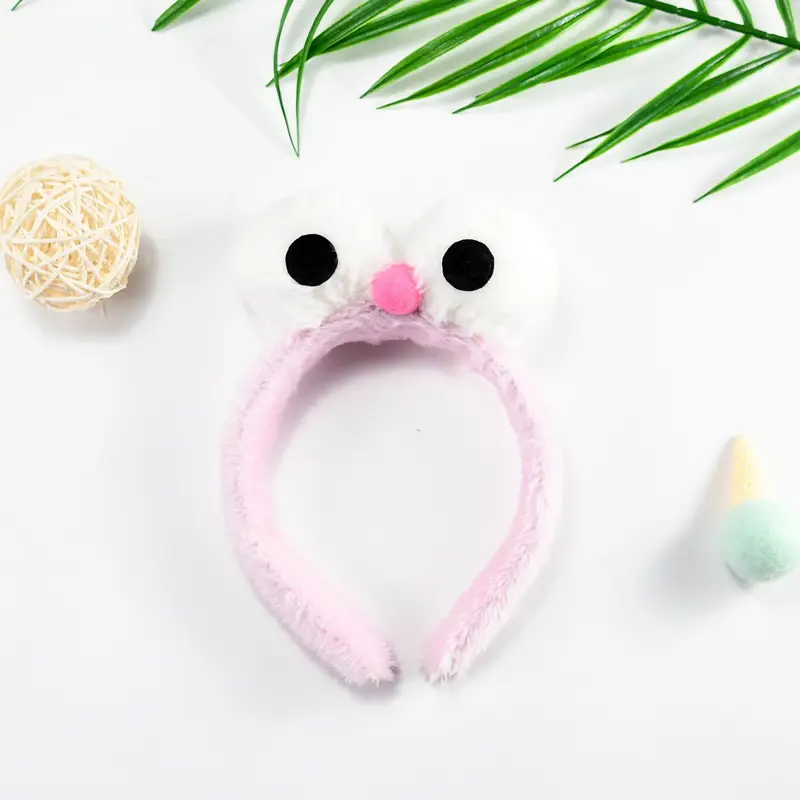 Cartoon Plush Big Eyes Headbands Set of 6