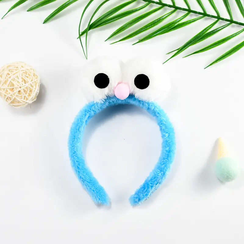 Cartoon Plush Big Eyes Headbands Set of 6
