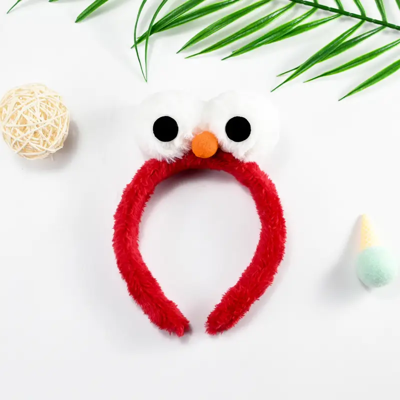 Cartoon Plush Big Eyes Headbands Set of 6