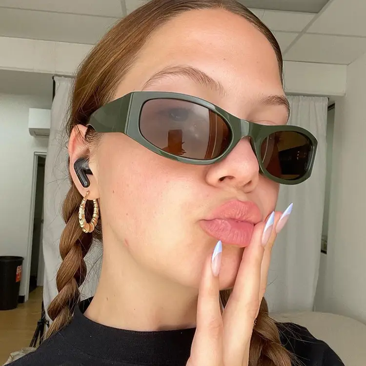 Red Sunglasses with Brown Tint for Summer Wear
