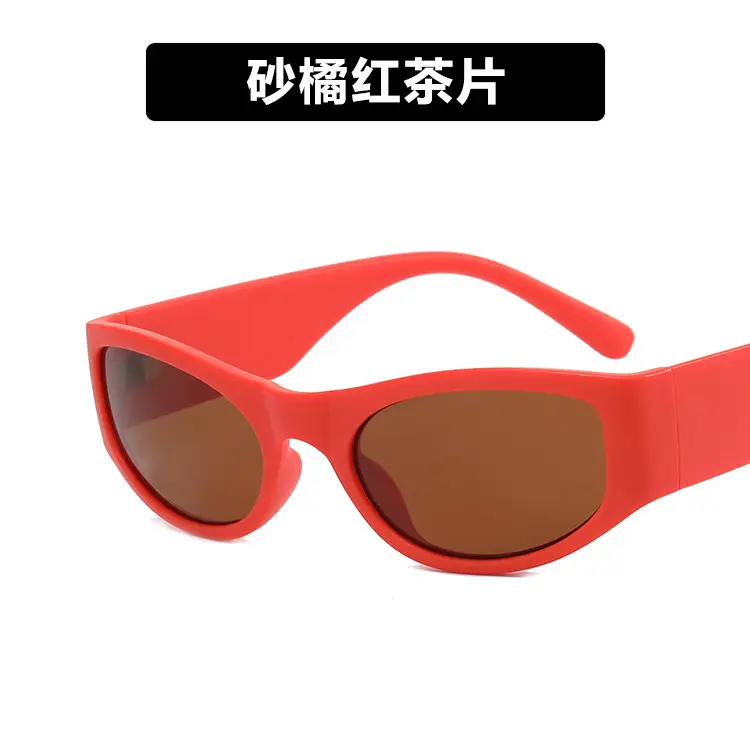 Red Sunglasses with Brown Tint for Summer Wear