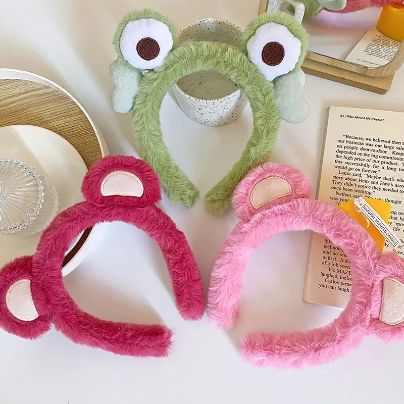 Green Fuzzy Frog Headband for Girls