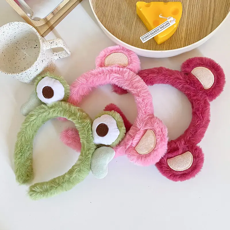 Green Fuzzy Frog Headband for Girls