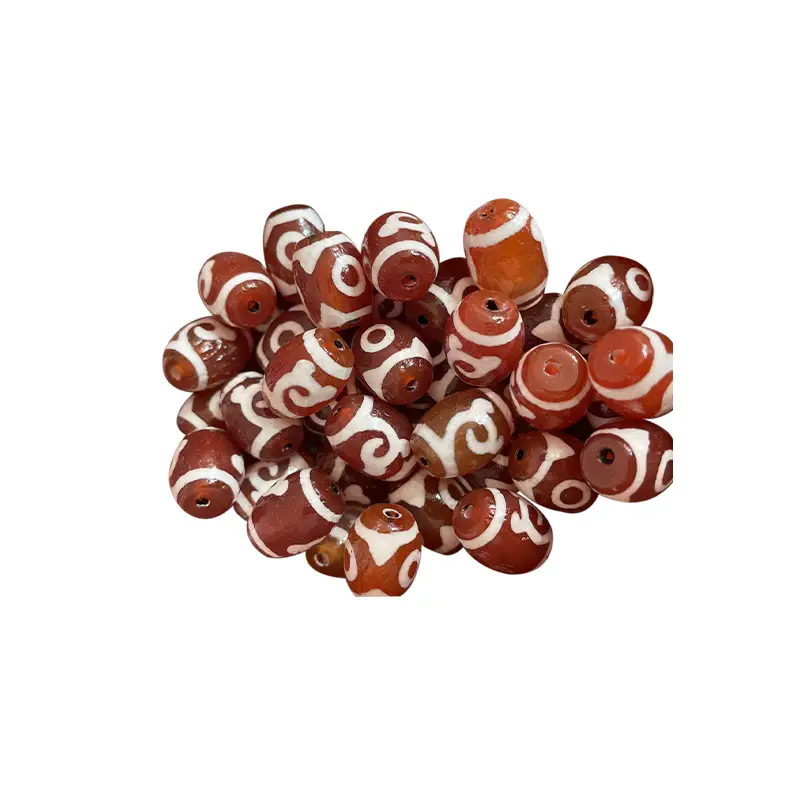 Wholesale Xizang Dzi Beads Coffee Color 14mm Antique Pattern