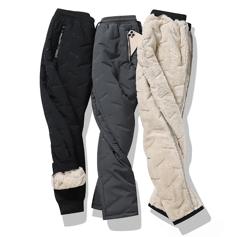 Men Waterproof Cold-proof Lamb Velvet Pants Plus Size - Image 3