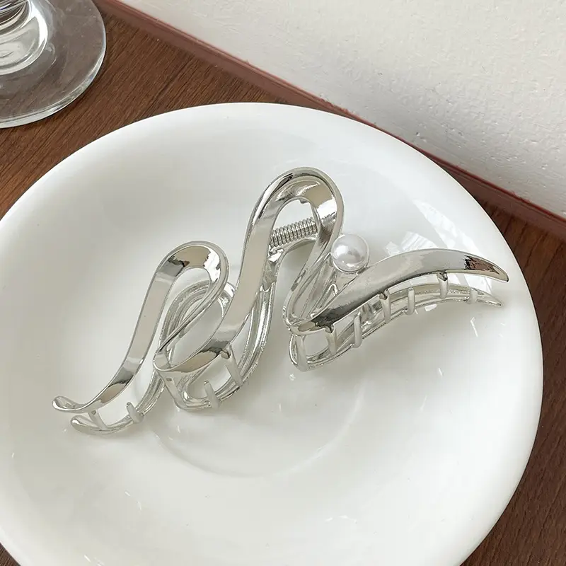 Silver Metal Wave Hairpin Clip for Bangs & Hair Accessories - Image 7