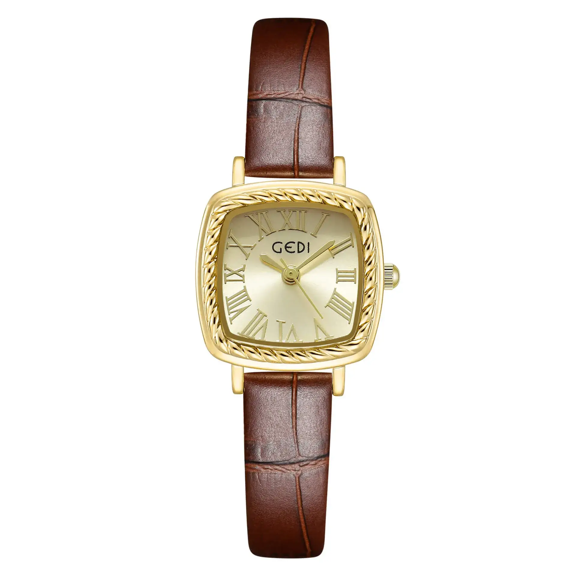 Gold Square Dial Women's Quartz Waterproof Wristwatch - Image 3