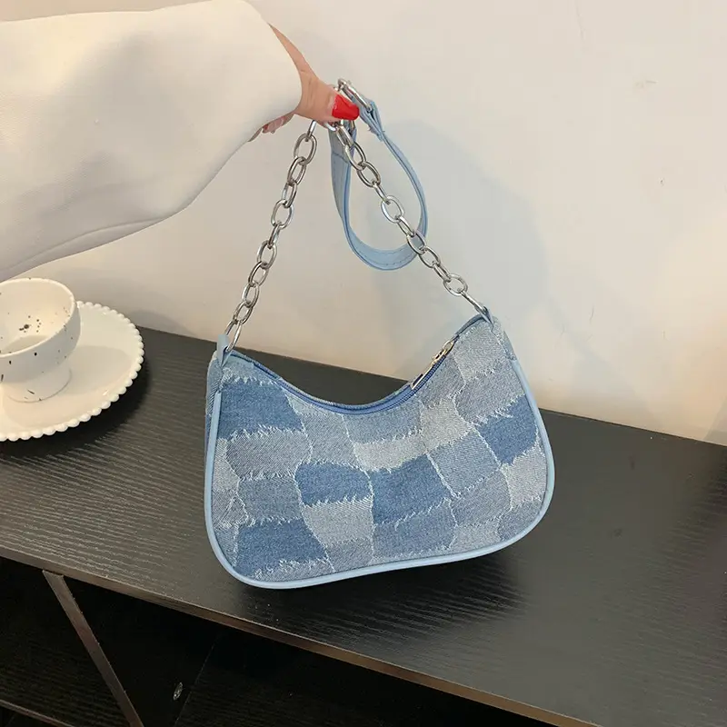 French Niche Chain Bag Women Blue 2022 - Image 2