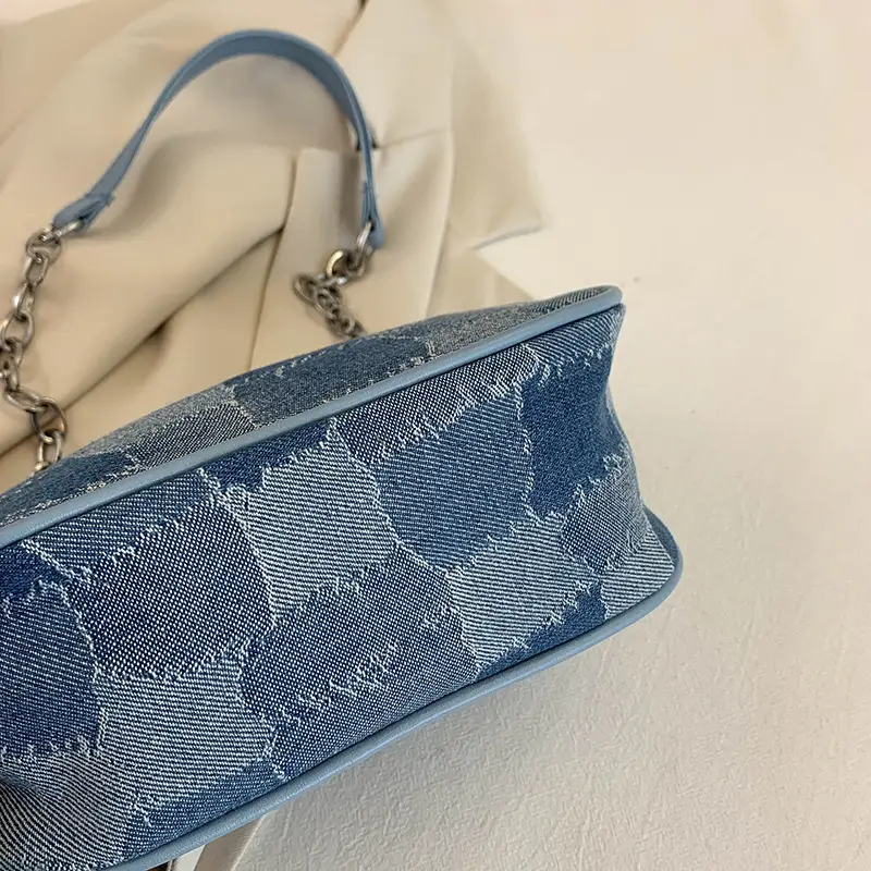 French Niche Chain Bag Women Blue 2022 - Image 4