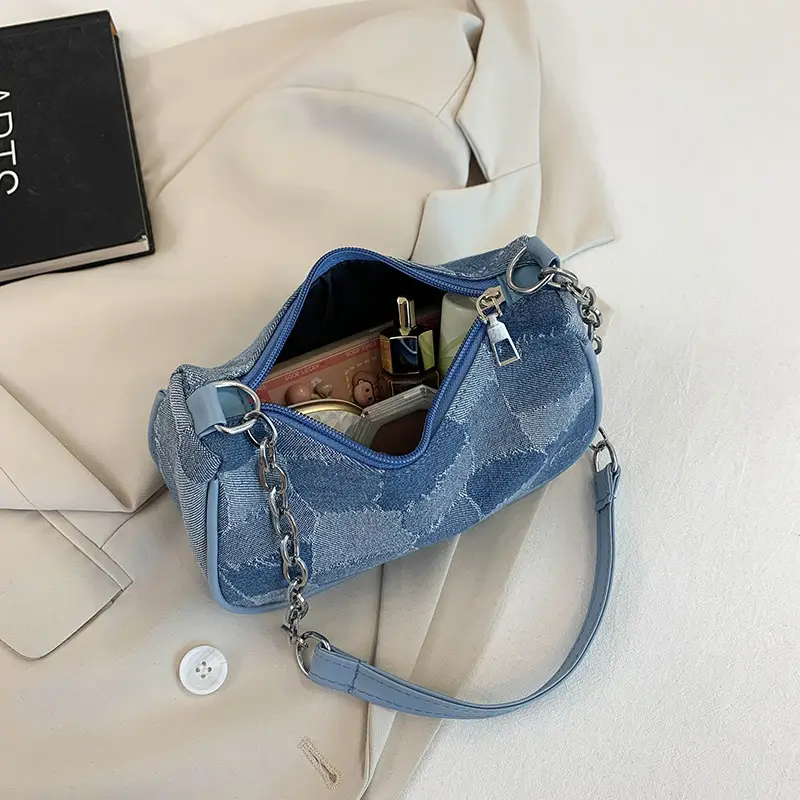 French Niche Chain Bag Women Blue 2022 - Image 5