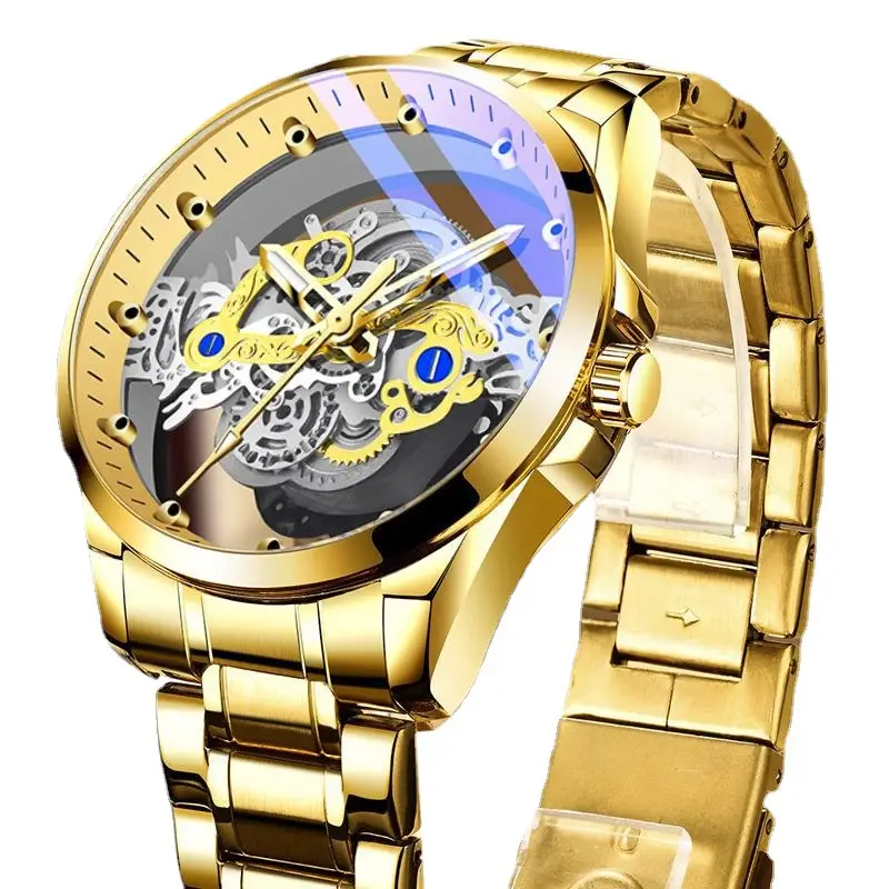 New hollow transparent full-automatic men's watch waterproof luminous foreign trade cross-border tremolo AliExpress a generation of hair